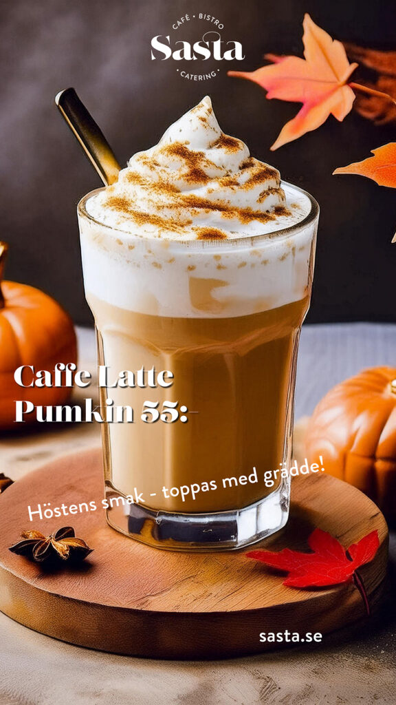 Caffé latte i glas med smak av pumpa